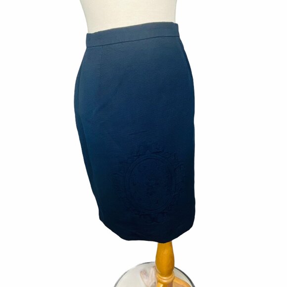 Peggy Jennings Vintage Corduroy Blue Pencil Skirt Sz 10 - Picture 5 of 13